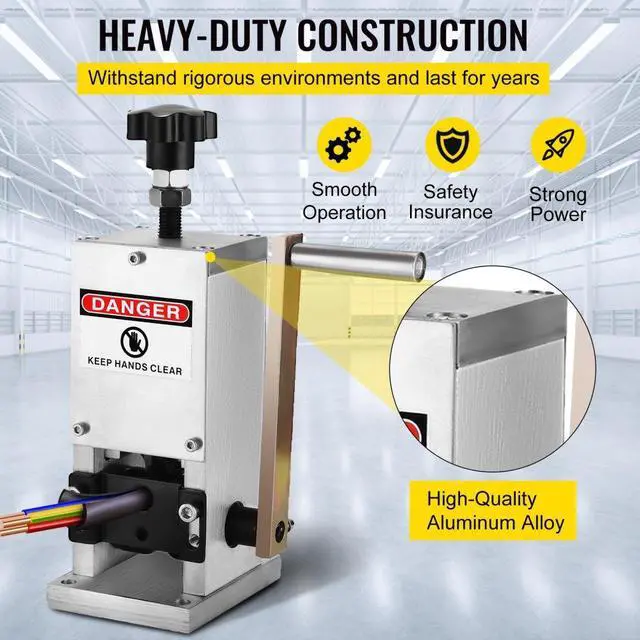 Alt view image 4 of 8 - VEVOR Manual Wire Stripping Machine Portable Scrap Cable Stripper Hand Crank Drill