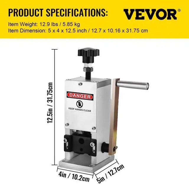 Alt view image 8 of 8 - VEVOR Manual Wire Stripping Machine Portable Scrap Cable Stripper Hand Crank Drill