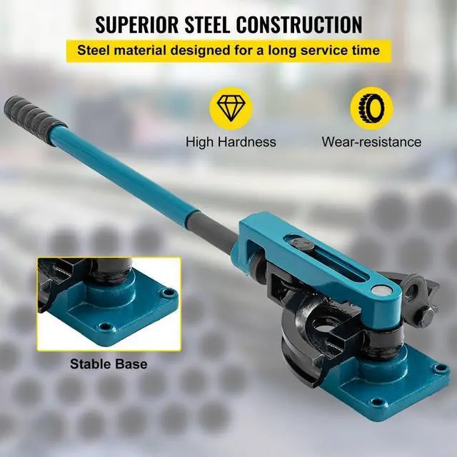 Alt view image 7 of 9 - VEVOR Pipe Bender, Manual Bench Bending Machine 3/8"-1" Tube Bender Set 7 Dies