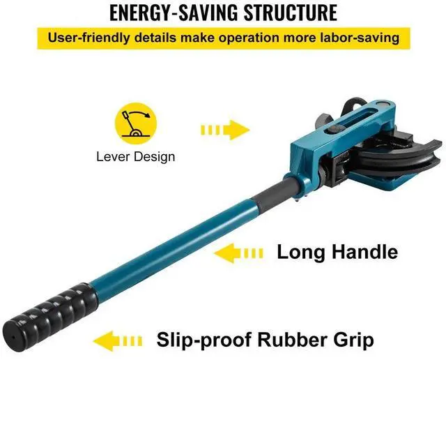 Alt view image 8 of 9 - VEVOR Pipe Bender, Manual Bench Bending Machine 3/8"-1" Tube Bender Set 7 Dies