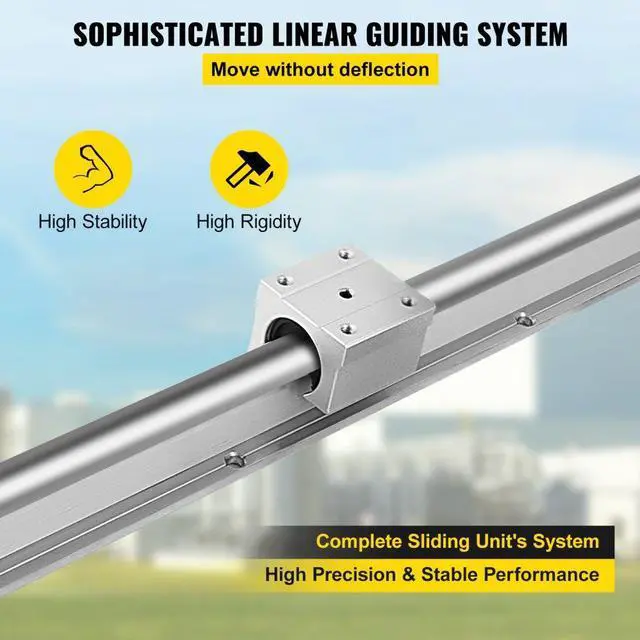 Alt view image 5 of 8 - VEVOR Sbr16-800mm 2x Linear Rail Set 4x Bearing Block Linear Rail Machinery 16mm