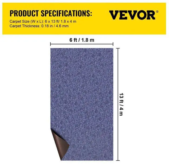 Alt view image 9 of 9 - VEVOR Bass Boat Carpet 32 Oz 6x13' Cutpile Marine Carpet Outdoor Carpet Patio Area Rug
