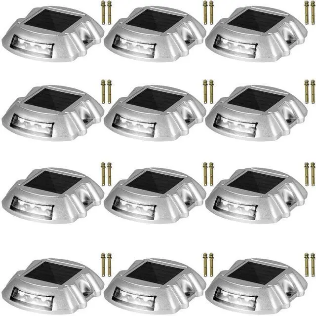 Alt view image 3 of 9 - VEVOR Driveway Lights, Solar Dock Lights 12-pack, Pathway Lights With Switch In White
