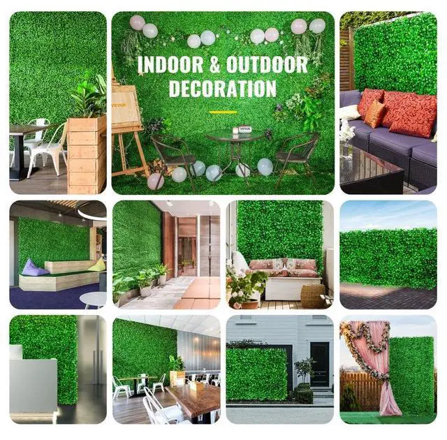 Alt view image 7 of 8 - VEVOR Artificial Boxwood Panel, Hedge Decor 24 Pcs 10" X 10" Privacy Fence Panel Grass