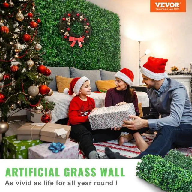 Alt view image 3 of 8 - VEVOR Artificial Boxwood Panel Hedge Decor 24 Pcs 24x16 Inch Privacy Fence Panel Grass