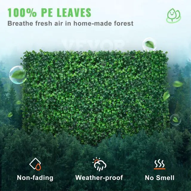 Alt view image 4 of 8 - VEVOR Artificial Boxwood Panel Hedge Decor 24 Pcs 24x16 Inch Privacy Fence Panel Grass