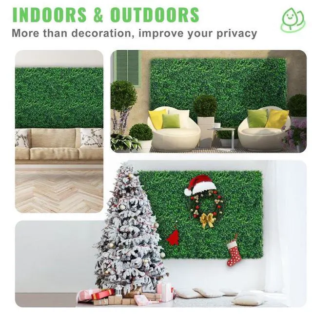 Alt view image 7 of 8 - VEVOR Artificial Boxwood Panel Hedge Decor 24 Pcs 24x16 Inch Privacy Fence Panel Grass
