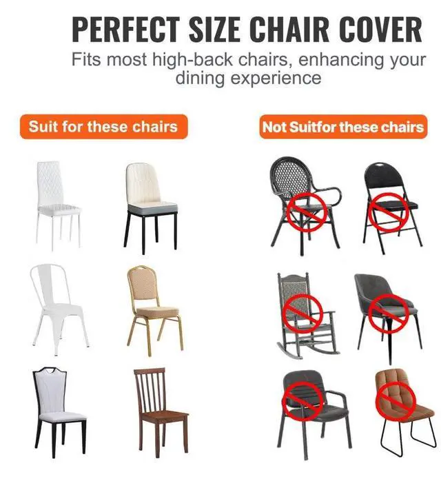 Alt view image 4 of 8 - VEVOR 50pcs Stretch Spandex Universal Chair Cover Black Durable Xmas Decoration Formal