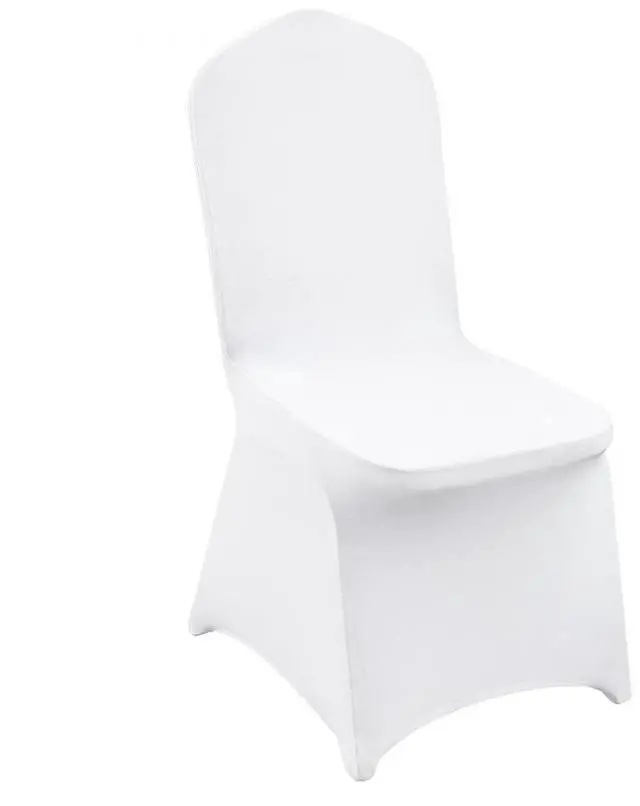 Alt view image 2 of 8 - VEVOR 150pcs Stretch Spandex White Folding Chair Covers Wedding Celebrations Party