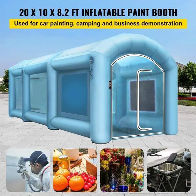 Alt view image 3 of 8 - Inflatable Paint Booth Spray Paint Tent 20x10x8ft w/Air Filter 750W+350W Blowers