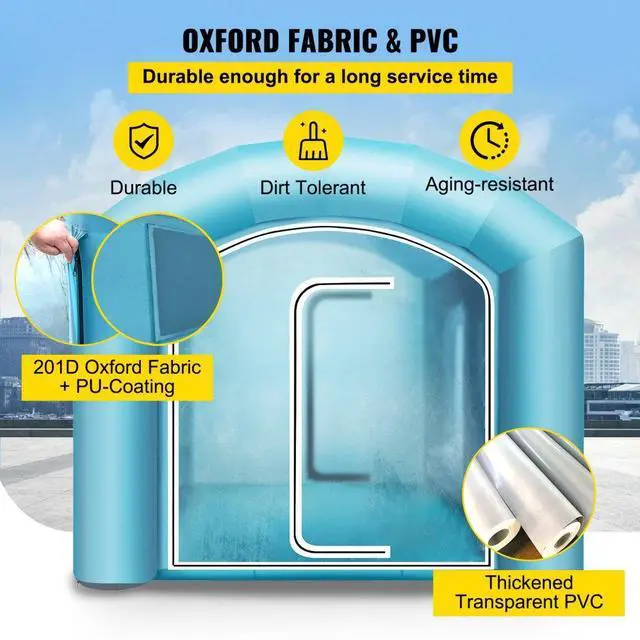 Alt view image 4 of 8 - Inflatable Paint Booth Spray Paint Tent 20x10x8ft w/Air Filter 750W+350W Blowers