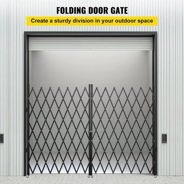 Alt view image 3 of 8 - VEVOR Double Folding Security Gate Folding Door Gate 5' H X 10' W Scissor Gate
