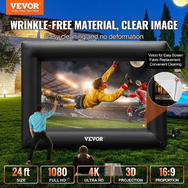 Alt view image 3 of 8 - VEVOR Inflatable Movie Screen Inflatable Projector Screen 24 Ft Outdoor Theater