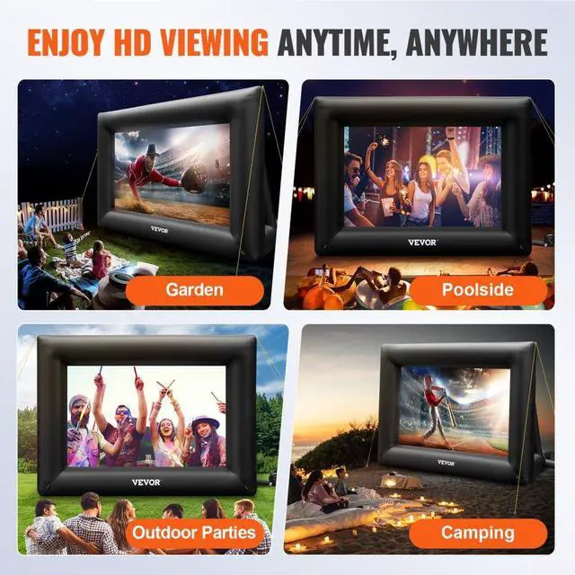 Alt view image 7 of 8 - VEVOR Inflatable Movie Screen Inflatable Projector Screen 24 Ft Outdoor Theater