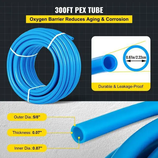Alt view image 4 of 8 - VEVOR 1' - 300' coil - BLUE Certified Non-Barrier PEX Tubing Htg/PLbg/Potable Water