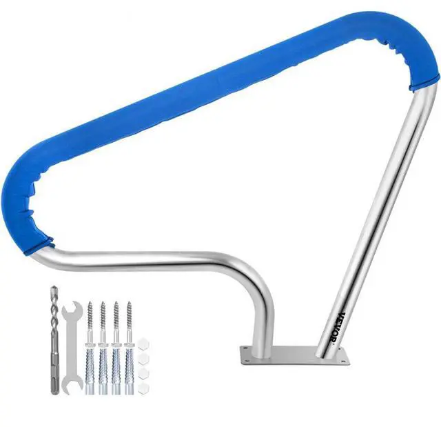 Alt view image 2 of 8 - VEVOR Pool Rail Pool Railing 39x32" Pool Handrail Stainless Steel W/ Grip Cover