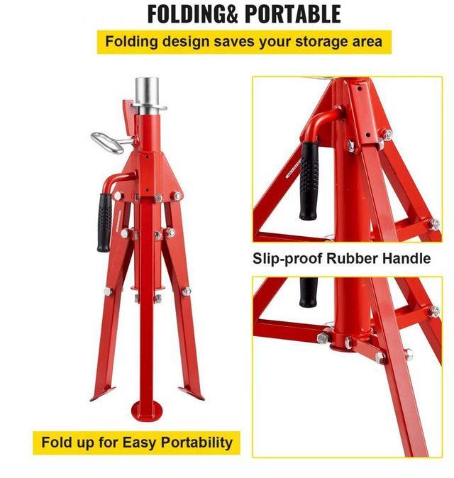 Alt view image 6 of 8 - VEVOR Pipe Jack Stand V-Head and Foldable Legs 2500LB Max. Height 42IN