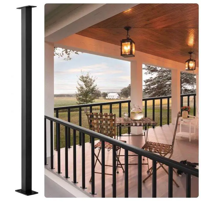 Alt view image 2 of 8 - Vevor Cable Railingpost Deck Railing 36x1.5x1.5" Diy Post Without Holes Black
