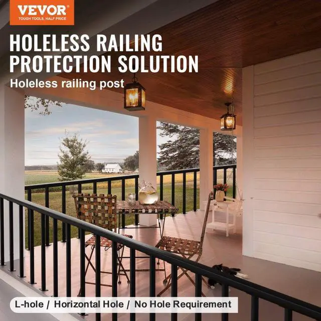 Alt view image 3 of 8 - Vevor Cable Railingpost Deck Railing 36x1.5x1.5" Diy Post Without Holes Black