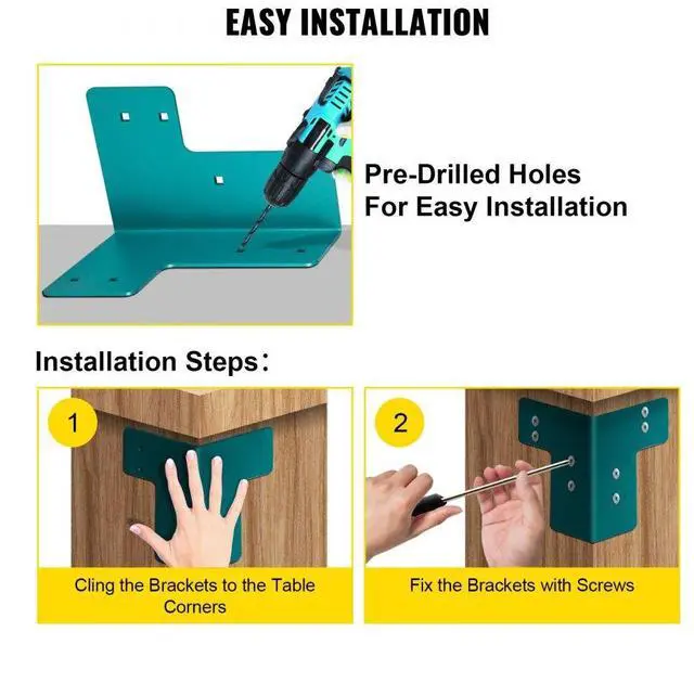 Alt view image 6 of 8 - Vevor 8pcs Workbench Corner Bracket Kit 5mm Sturdy Steel Bracket W/ Hardware Kit