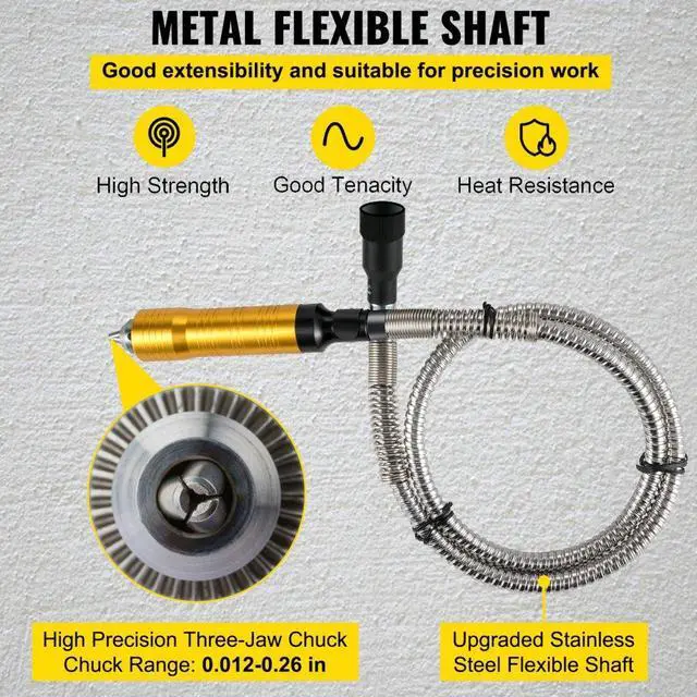 Alt view image 5 of 8 - VEVOR 780W 6.5mm Electric SR Hanging Flex Shaft Mill Jewelry Design Repair Tools