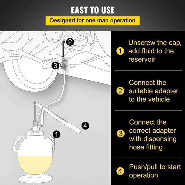 Alt view image 6 of 8 - VEVOR Transmission Fluid Pump Atf Refill Pump Kit 7.5l With 15 Common Adapters