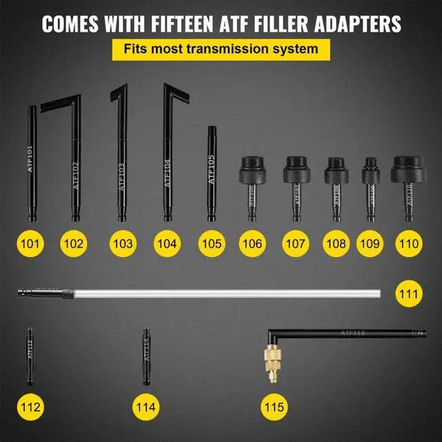 Alt view image 4 of 8 - Vevor Transmission Fluid Extractor Dispenser Atf Refill Pump Kit 10l 14 Adapters