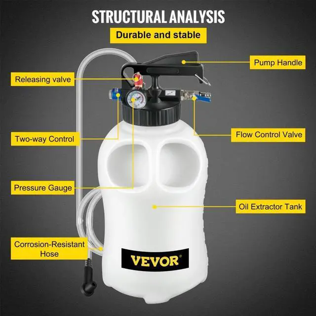 Alt view image 7 of 8 - Vevor Transmission Fluid Extractor Dispenser Atf Refill Pump Kit 10l 14 Adapters