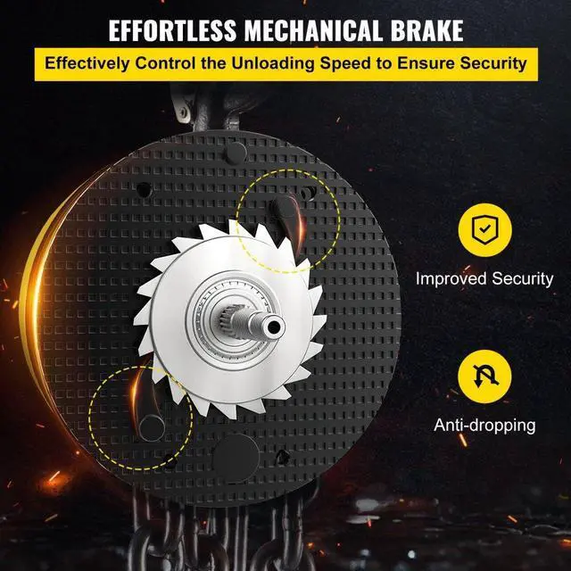 Alt view image 6 of 8 - VEVOR 1 Ton Chain Puller Block Fall Chain Lift Hoist Hand Tools Chain With Hook