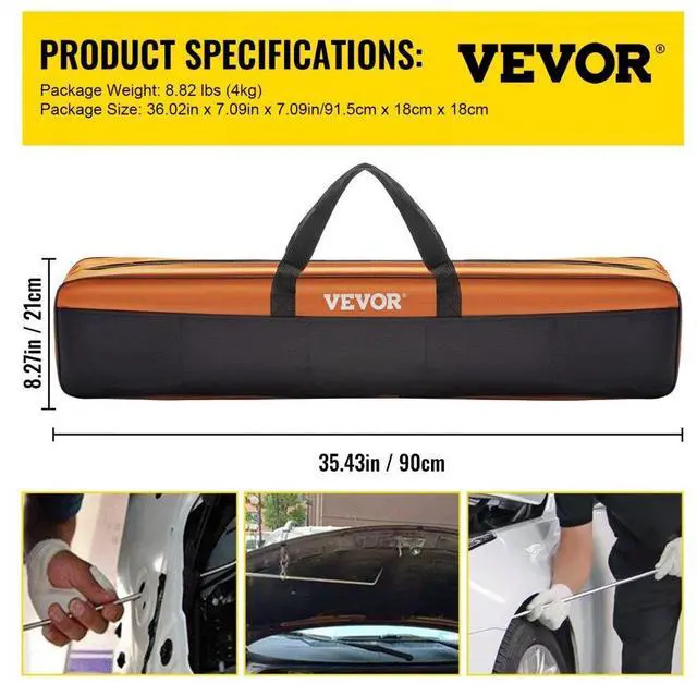 Alt view image 8 of 8 - VEVOR Rods Dent Puller Stainless Steel Paintless Repair Kits Hail Removal 20pcs