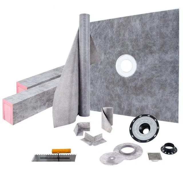 Alt view image 2 of 8 - Vevor 48''x48'' Shower Kit With Shower Tray & Curb With Central Drain Kit Pvc