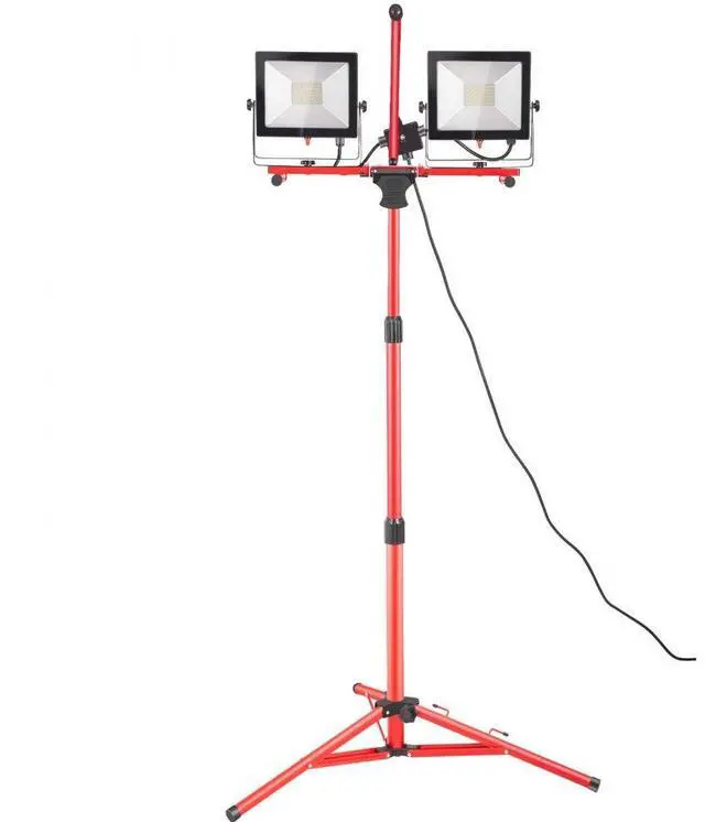 Alt view image 2 of 8 - VEVOR Dual-head Led Work Light 20000 Lumen Led Work Light With Tripod 27.6-68.1"