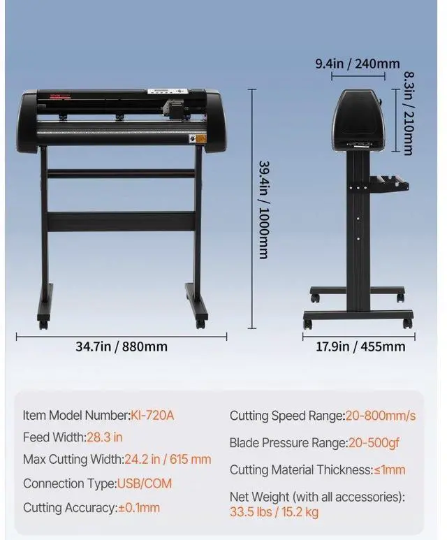 Alt view image 8 of 8 - VEVOR 28"vinyl Cutter Machine Vinyl Plotter Lcd Display W/ Signmaster Software