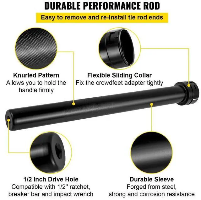 Alt view image 5 of 8 - VEVOR Inner Tie Rod Tool Kit Tie Rod Removal 13 PCS W/ 12 PCS Crowfoot Adapters