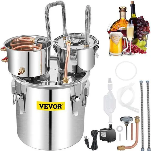 Alt view image 2 of 8 - VEVOR Moonshine Still Water Distiller 13.2gal/50l W/ Thumper Keg & Pump