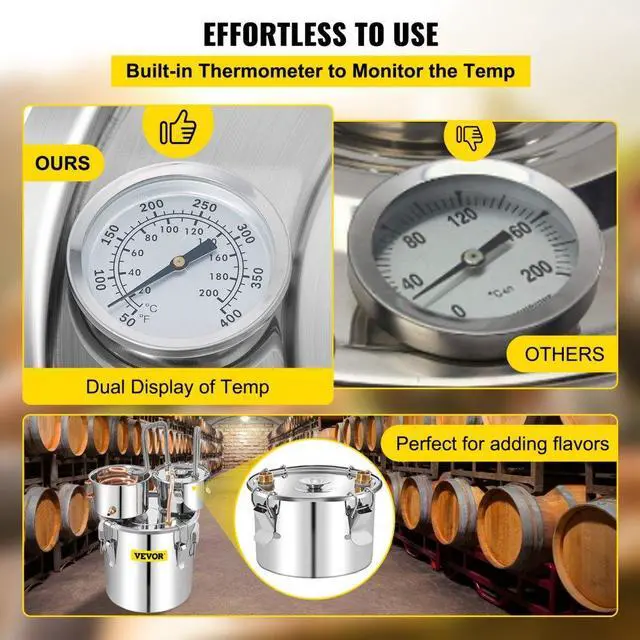 Alt view image 6 of 8 - VEVOR Moonshine Still Water Distiller 13.2gal/50l W/ Thumper Keg & Pump