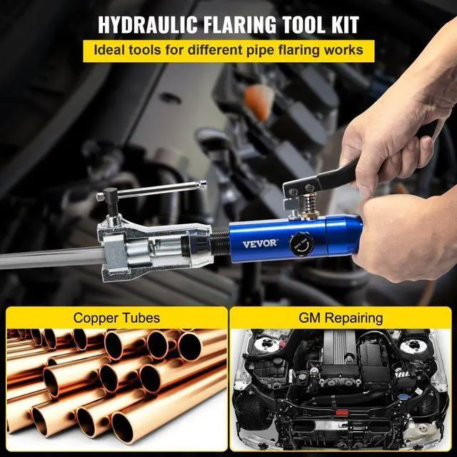 Alt view image 3 of 8 - VEVOR Hydraulic Flaring Tool Kit Double Flaring Tool 45 For 3/16" To 1/2" Tube