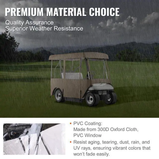 Alt view image 4 of 8 - 4 Passenger Golf Cart Cover Enclosure Fit Ezgo Yamaha Club Car Waterproof 79"
