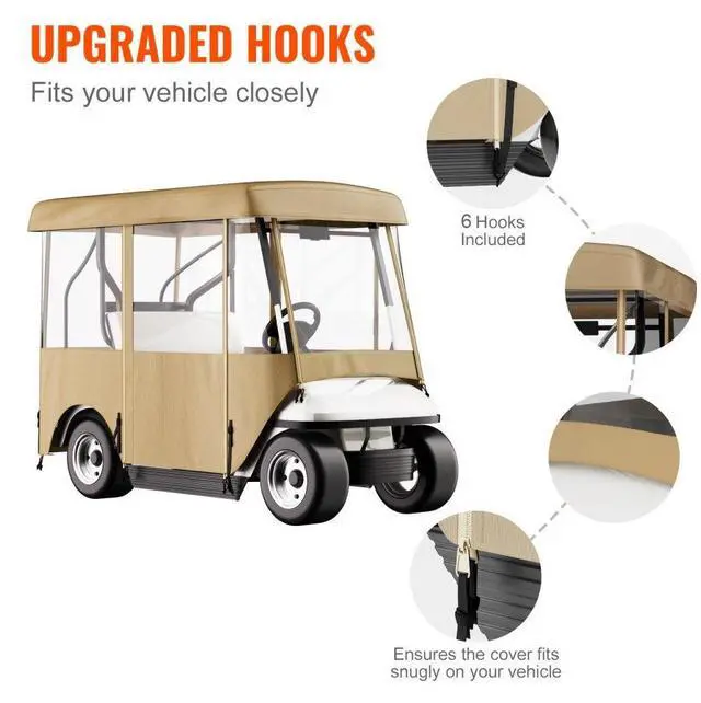 Alt view image 7 of 8 - 4 Passenger Golf Cart Cover Enclosure Fit Ezgo Yamaha Club Car Waterproof 79"