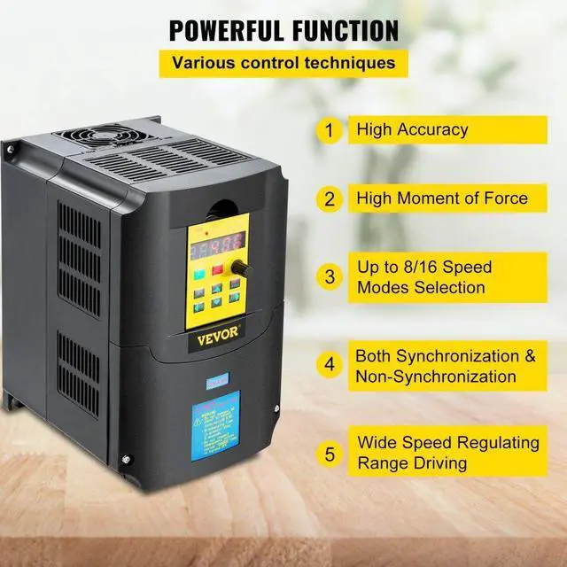 Alt view image 4 of 15 - VEVOR Variable Frequency Drive, AC 220V Input 4KW Variable Frequency CNC Drive Inverter Converter, VFD 5.5HP 1 or 3 Phase Input, 3 Phase Output, CNC Motor Inverter Converter for Motor Speed Control
