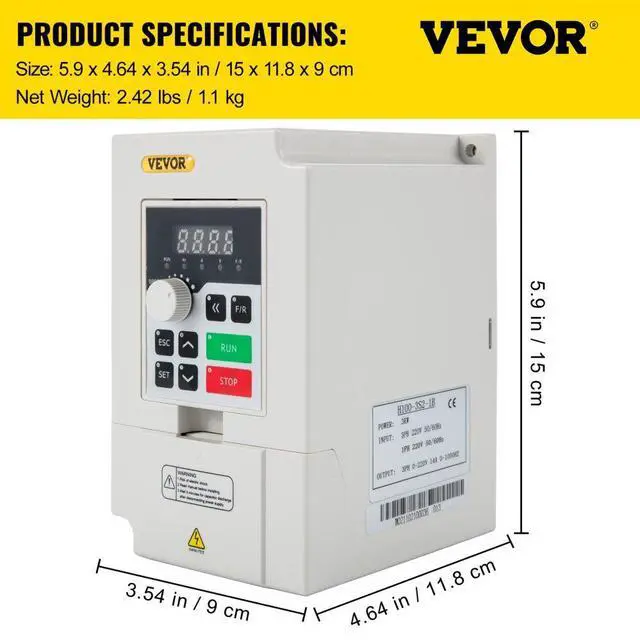 Alt view image 8 of 15 - VEVOR Variable Frequency Drive, AC 220V Input 3KW Variable Frequency CNC Drive Inverter Converter, VFD 4HP 1 or 3 Phase Input, 3 Phase Output, CNC Motor Inverter Converter for Motor Speed Control