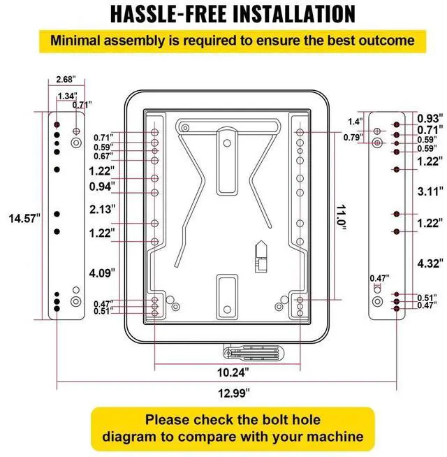Alt view image 7 of 8 - VEVOR Suspension Seat Adjustable Backrest Headrest Armrest, Forklift Seat With Slide Rails, Foldable Heavy Duty for Tractor Forklift Excavator Skid Steer