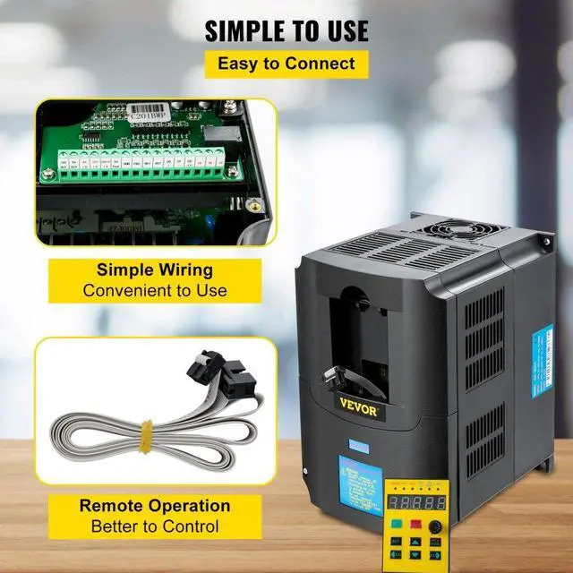 Alt view image 7 of 15 - VEVOR Variable Frequency Drive, AC 220V Input 4KW Variable Frequency CNC Drive Inverter Converter, VFD 5.5HP 1 or 3 Phase Input, 3 Phase Output, CNC Motor Inverter Converter for Motor Speed Control