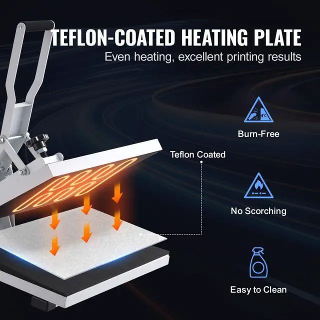 Alt view image 6 of 8 - VEVOR Heat Press, 15x15 Heat Press Machine, Fast Heating, High Pressure Heat Press Machine for T-Shirt, Power Digital Industrial Sublimation Printer for Heat Transfer Vinyl, Easy to Use, White