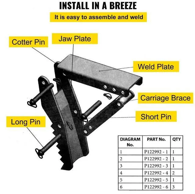 Alt view image 6 of 8 - VEVOR  18"  Backhoe Thumb 1/2" Steel Plate Excavator Universal Claw for Tractor