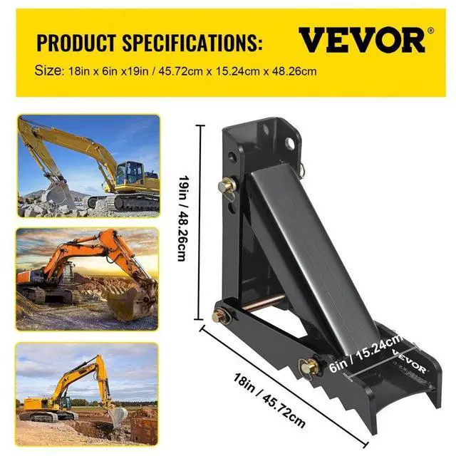 Alt view image 8 of 8 - VEVOR  18"  Backhoe Thumb 1/2" Steel Plate Excavator Universal Claw for Tractor