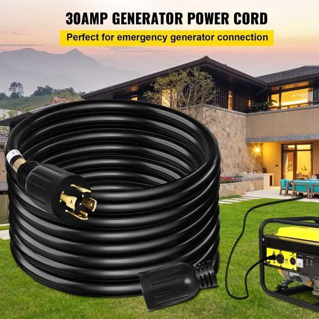 Alt view image 4 of 9 - VEVOR Generator Extension Cord 40' 10/4 Power Cable 30 Amp Adapter Plug Copper Wire