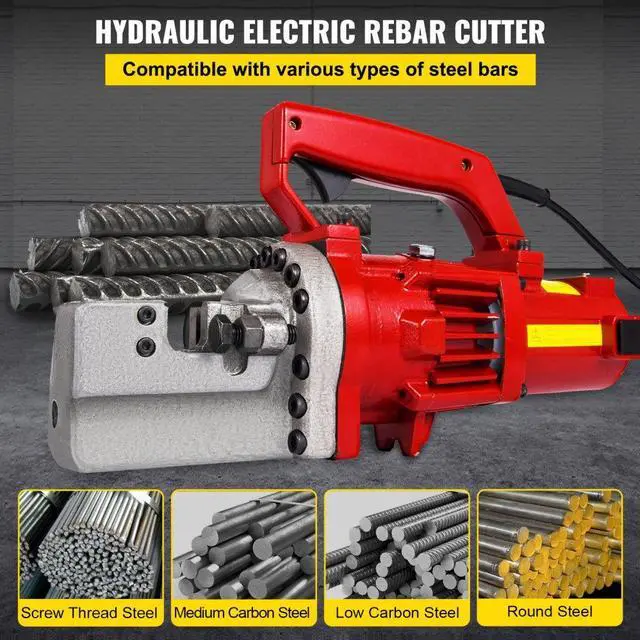 Alt view image 4 of 9 - VEVOR Rebar Cutter Rc-20 1250w 3/4" #6 Capacity Portable Electric Hydraulic W/ Case