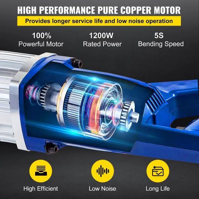 Alt view image 5 of 8 - VEVOR Electric Hydraulic Rebar Bender 22mm 7/8" 1200w Hand Held Rebar Bending