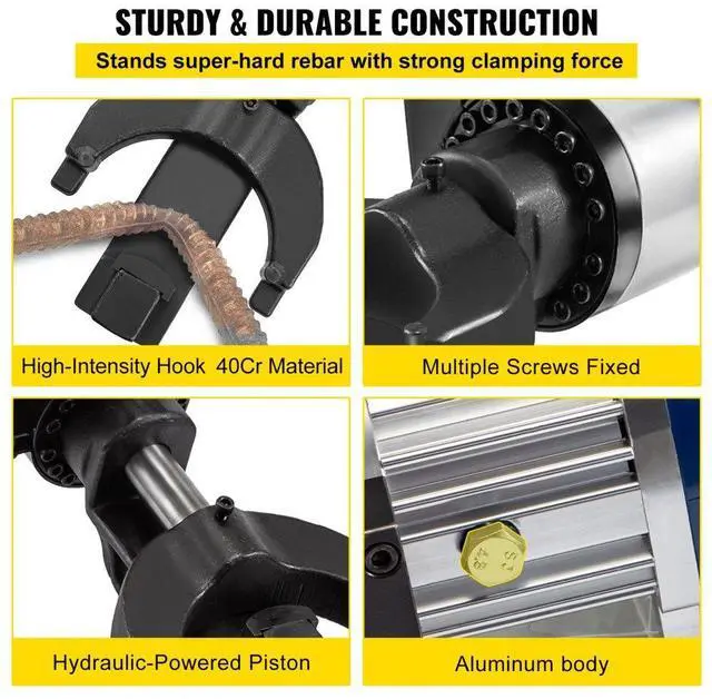 Alt view image 6 of 8 - VEVOR Electric Hydraulic Rebar Bender 22mm 7/8" 1200w Hand Held Rebar Bending